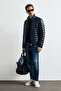 Luc Men's Goose down Shiny Inflatable Coat Navy Blue - 3