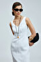 Honey Women's Sleeveless Linen Dress White - 3