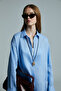 Barrı Women's Linen Shirt Blue - 3
