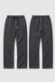 Men's Washed 3-Yarn Combed Cotton Baggy Sweatpants with Elastic Waist and Laces - 8