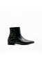 Black Leopard Patterned Genuine Leather Women's Boots – 2 cm Heels - 2