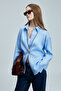 Barrı Women's Linen Shirt Blue - 5