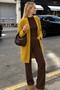 Women's Long Oversized Thick Knit - Soft Casual Sweater Cardigan – with Pockets – Mustard - 2