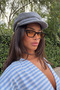 Unisex Cat Eye Square Sunglasses Black Orange - 2