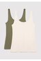 2-Piece Women's Basic Undershirt Fitted / Body-Fitted Cut 1611367 -70134