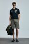 Ross Sports Men's Chino Shorts Slim Fit Green