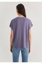 Off-Shoulder Purple Basic T-Shirt Regular Fit / Regular Fit 1611649 -70608 - 5
