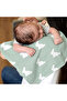100% Cotton Muslin Baby Shoulder Diapers 5 Pack - Mono Lapin Matcha Green