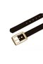 Women's Suede Belt with Gold Buckle, Jacket Belt, Dress Belt, Trouser Belt - 2