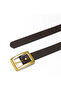 Women's Gold Rectangular Buckle Belt Casual Trouser Dress Belt - 3