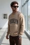 Men's Reverse Stitch Detailed Crew Neck Baggy Tracksuit Top and Bottom Set - 2