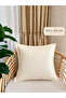 Pearl Velvet Textured Ecru Throw Pillow Cover - 5
