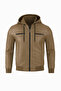 Men's Vision Slim Fit Hooded Ribbed Leather Jacket & Coat with Elastic Waist - 3