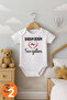 Valentine's Day Gift Short Sleeve Baby Bodysuit with "My Dad Is My Valentine" Written