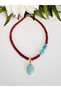 Turquoise and Agate Natural Stone Necklace 48 cm - 4