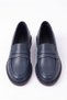 Women's Simple and Stylish Design Serrated Sole Navy Blue Loafer Shoes Moccasin - 3