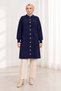 Women's Bearded Knitwear Cardigan Buttoned Front Oversize Long Sleeve Knee Length Knitted Cardigan - 6