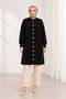Women's Bearded Knitwear Cardigan Buttoned Front Oversize Long Sleeve Knee Length Knitted Cardigan