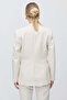 Women's Collarless V-Neck Single Button Blazer Jacket - 6