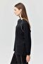 Women's Contrast Detail Slit Sweat Top - 3