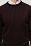 Men's Braided Crew Neck Knitwear Sweater - 6