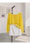 Women's Mercerized Sweater Off-Shoulder Comfortable Fit Knitted Thin Knitwear Sweater