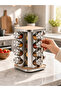 16-Piece Stainless Steel Glass Spice Rack Set with Wooden Lid and Metal Rotating Stand 16-Piece - 5