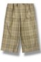 Girl's Plaid Glittery Wide Leg Pants with Elastic Waist - 4