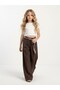 Girl's Belt Detailed Linen Design Trousers - 5