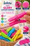 16 Pieces of Colorful Plastic Clothespins with Embossed Patterns Spring-Loaded Clothespin Set - 5