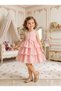 Girl's Sleeveless Crew Neck Ruffled Skirted Dress Powder