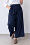Bella Women's Plus Size High Waist Wide Leg Modal Pants Navy Blue - 3