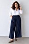 Bella Women's Plus Size High Waist Wide Leg Modal Pants Navy Blue - 2