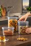 Set of 6 Jumbo Size Labeled Square Food Storage Containers 1750 ml - Hard Lid Large Jar - 4