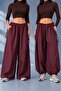 Women's Plum Oversize Micro Satin Palazzo Wide Leg Trousers S-3Xl Compatible