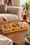 Bamboo 3-Piece Snack & Nut Presentation Set Square – with Tray, Natural Wood Serving Bowl - 4