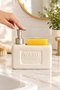 Stylish and Functional Ceramic Liquid Soap Dispenser/Detergent Dispenser with Sponge Holder, Cream, 500 ml - 4