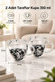 2 Fan Mugs Black and White, 350 ml |   Cidarlı Glass Fan Cup - 2