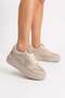Cream Glitter Star Orthopedic Comfortable High-Sole Lace-Up Casual Sports Shoes - 2