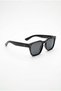 Black Bone Frame Square Shape Cornered Glass Detailed Classic Handle Design Sunglasses - 2