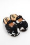 Black Plush Textured Flexible Non-Slip Sole Spotted Pattern Slippers with Closed Front - 4