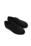 Black Nubuck Textured Simple Design Lace-Up Comfortable Fit Daily Casual Shoes - 2
