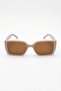 Cream Light Bone Frame Rectangular Shape Comfortable Use Detailed Sunglasses - 2