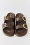 Brown Open-Front Slippers with Two Buckles, Soft Sole, Non-Slip, Safe Use Guaranteed - 3