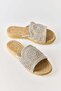 Gray Macrame Knitted Textured Slippers with a Lightweight and Flexible Structure, Suitable for Daily Use
