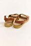 Brown Flexible Textured Lightweight and Comfortable Sandals with Metal Accessories and Elastic Ankle Strap - 3