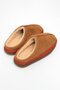Tan Suede Textured Soft Plush Inside with Embroidery Detail Comfortable Form-Fitting House Slippers - 2