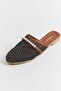 Black Lightweight Flexible Textured Non-Slip Sole Pearl Belted Mesh Detailed Daily Home Slippers - 2