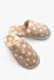 Cream Soft Textured Closed-Front Winter Non-Slip Sole Polka Dot Comfortable Form Home Slippers - 2