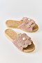 Pink Macrame Knitted Textured Lightweight and Flexible Non-Slip Sole Detailed Closed-Front Slippers - 4